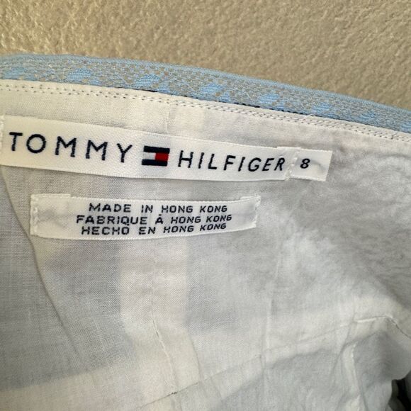 Tommy Hilfiger Y2K Slip Midi Dress Womens Size 8 Blue Paisley Empire Waist - Picture 11 of 13